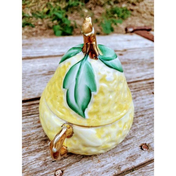 Vintage Porcelain Figural Juicer Pear Fruit 3 Pieces - Picture 2 of 14